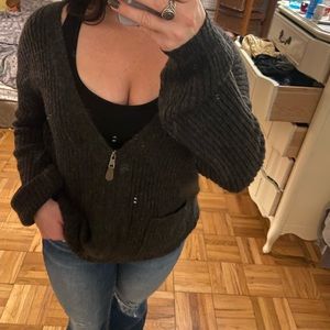 Black zip up BKE sweater